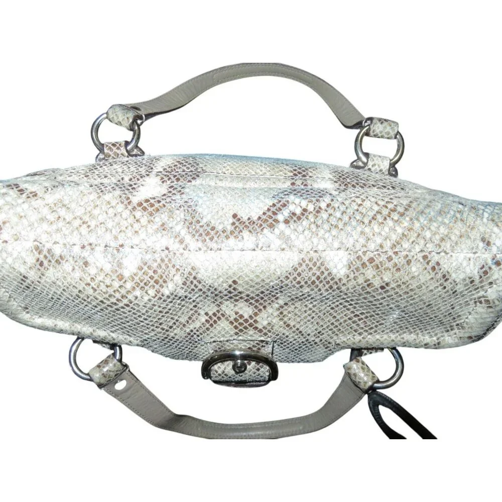 Coach 2013 Campbell Exotic Snakeskin Embossed Leather Flap Satchel Handbag 27895